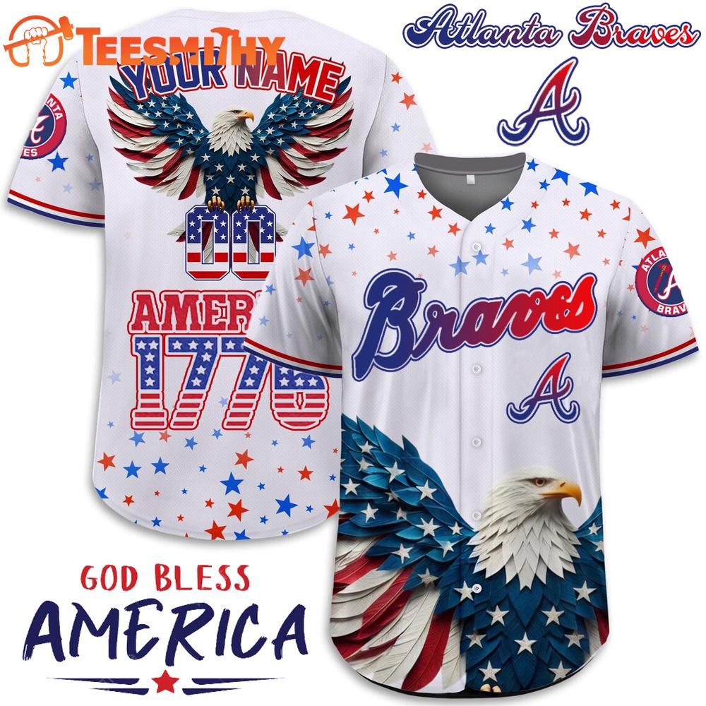 Special Edition Independence Day Celebration x Atlanta Braves Custom Baseball Jersey