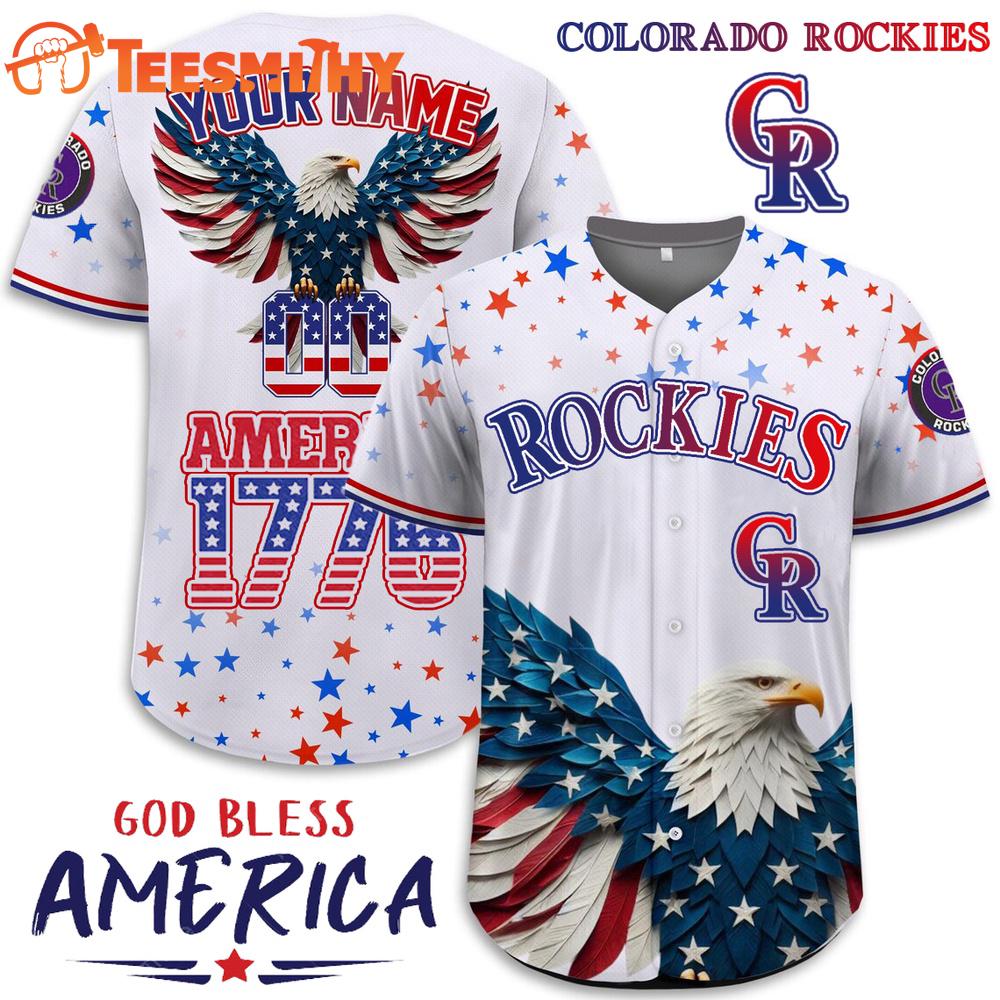 Special Edition Independence Day Celebration x Colorado Rockies Custom Baseball Jersey