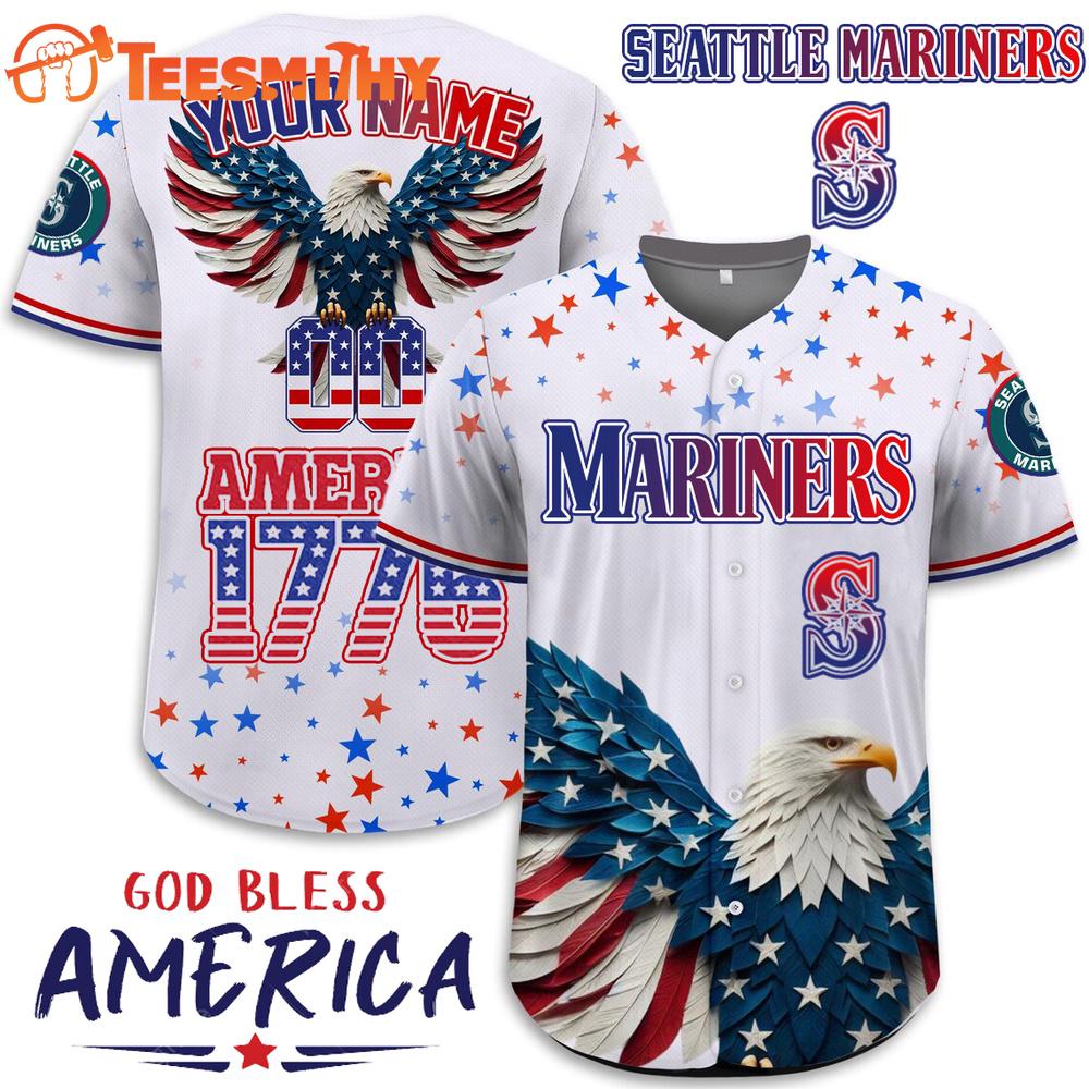 Special Edition Independence Day Celebration x Seattle Mariners Custom Baseball Jersey