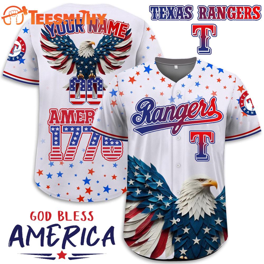 Special Edition Independence Day Celebration x Texas Rangers Custom Baseball Jersey