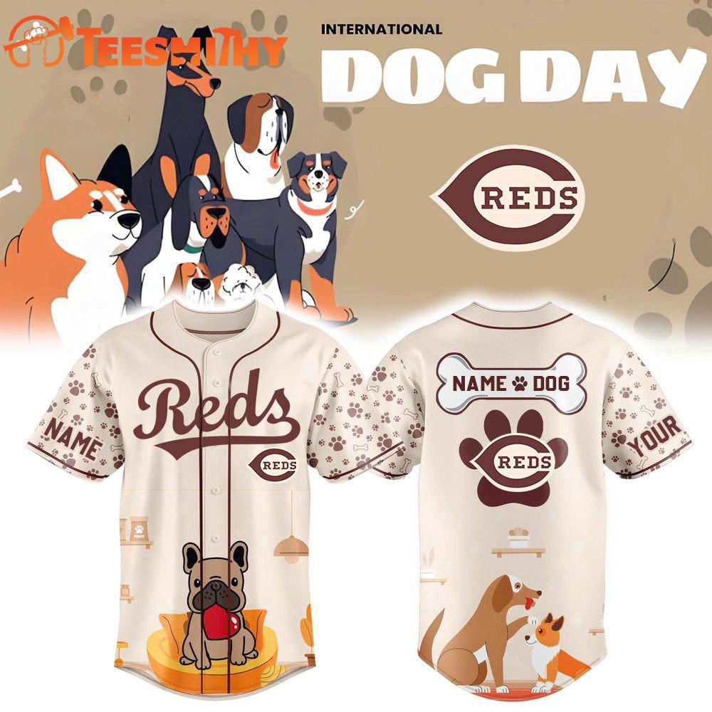 Special Edition INTERNATIONAL DOG DAY x Cincinnati Reds Baseball Jersey