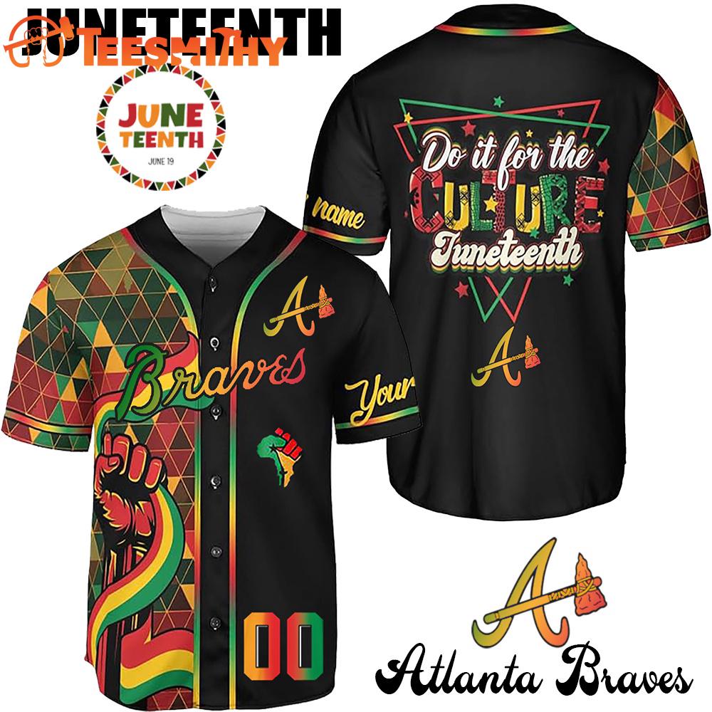 Special Edition Juneteenth Day x Atlanta Braves Custom Baseball Jersey