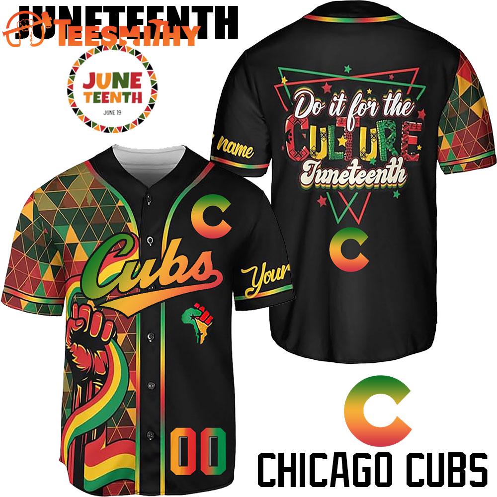 Special Edition Juneteenth Day x Chicago Cubs Custom Baseball Jersey