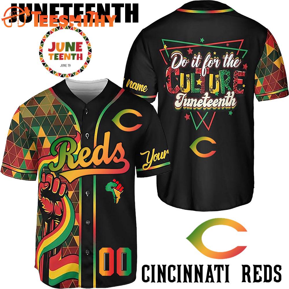 Special Edition Juneteenth Day x Cincinnati Reds Custom Baseball Jersey