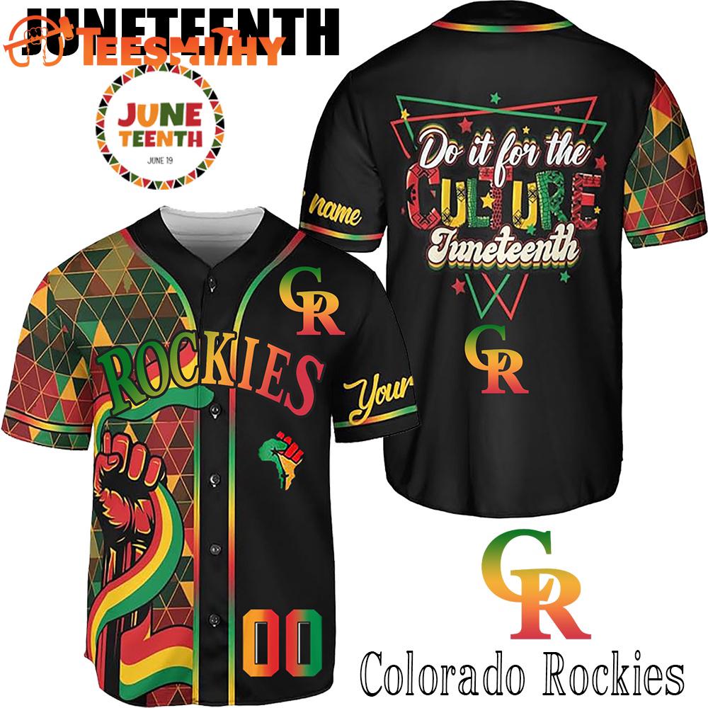 Special Edition Juneteenth Day x Colorado Rockies Custom Baseball Jersey