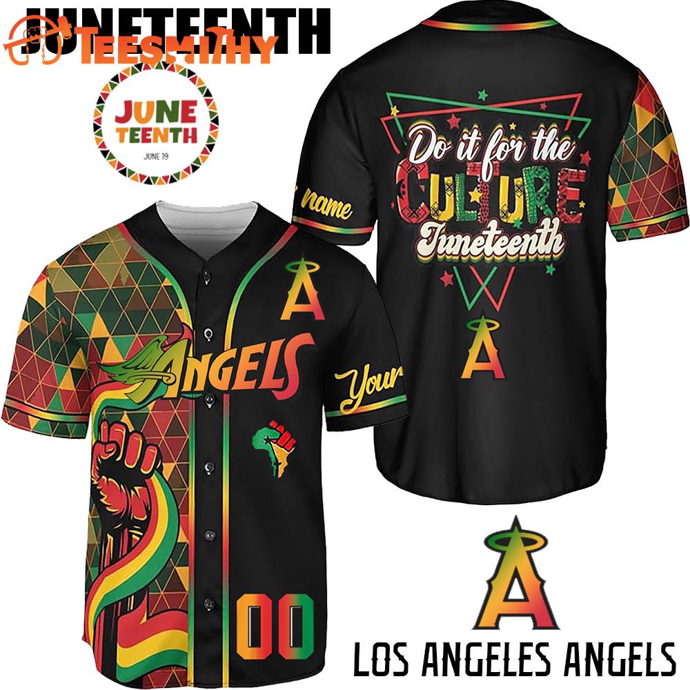 Special Edition Juneteenth Day x Los Angeles Angels Custom Baseball Jersey
