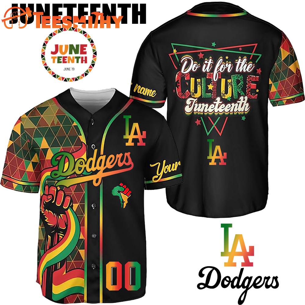 Special Edition Juneteenth Day x Los Angeles Dodgers Custom Baseball Jersey