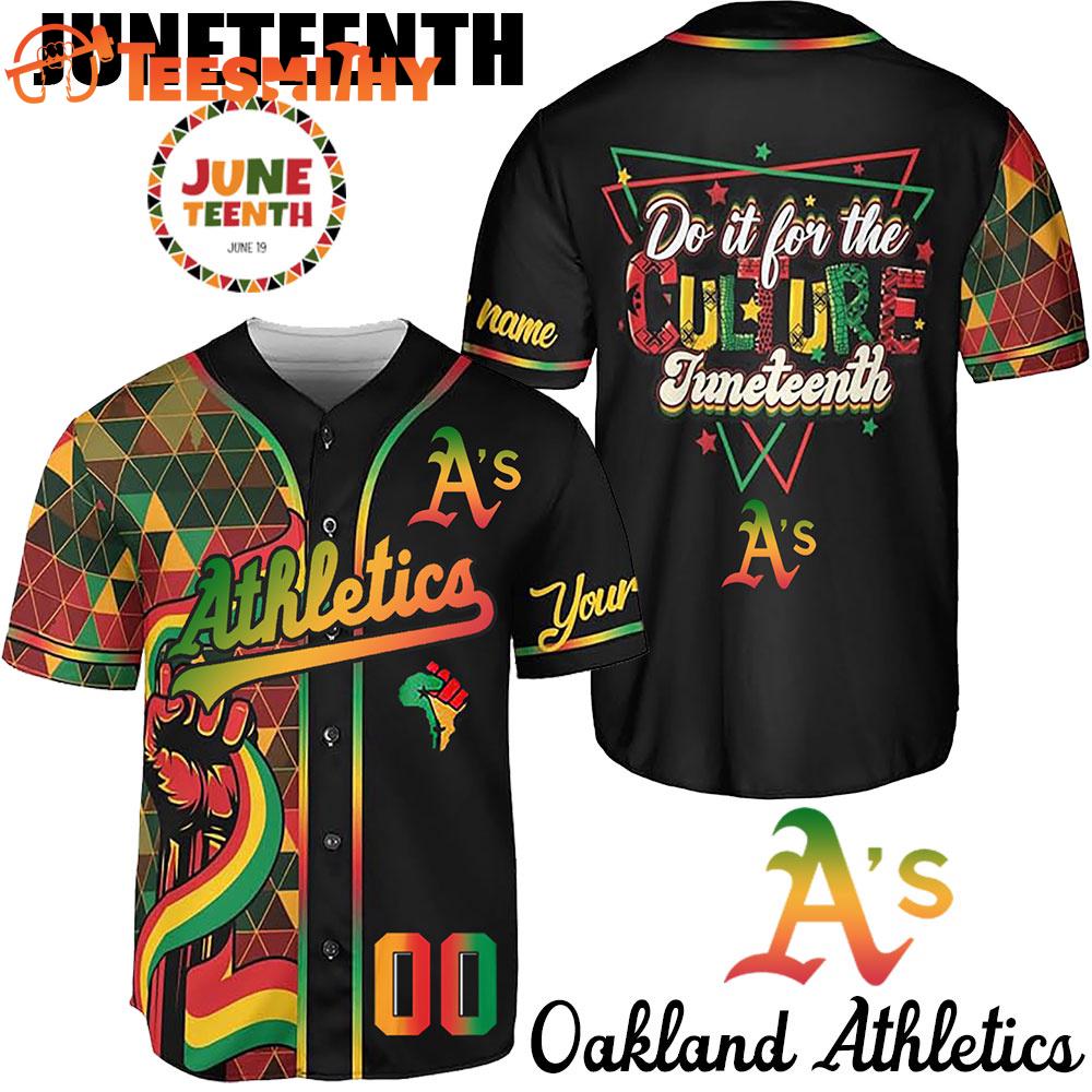 Special Edition Juneteenth Day x Oakland Athletics Custom Baseball Jersey