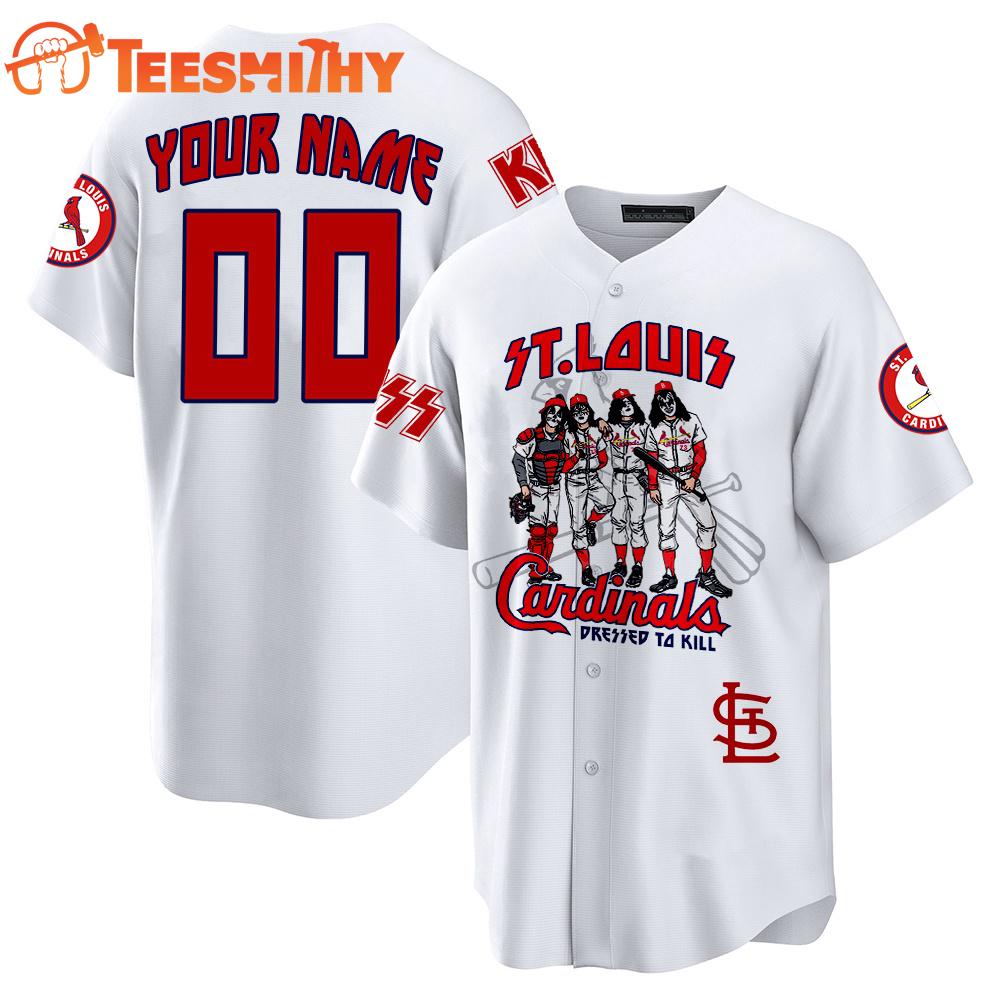 Special Edition KISS x St. Louis Cardinals Custom Baseball Jersey