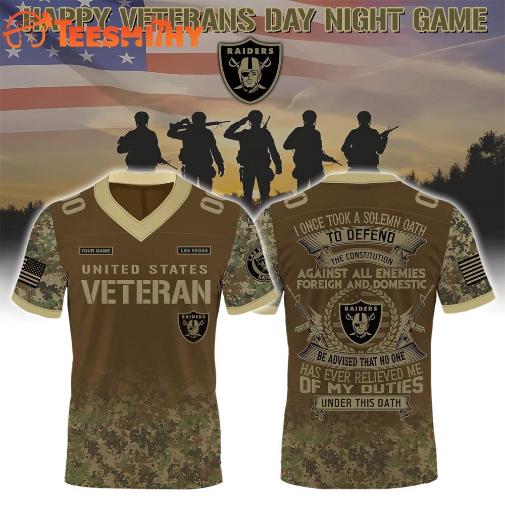 Special Edition Las Vegas Raiders x Salute To Veterans Custom Football Jersey