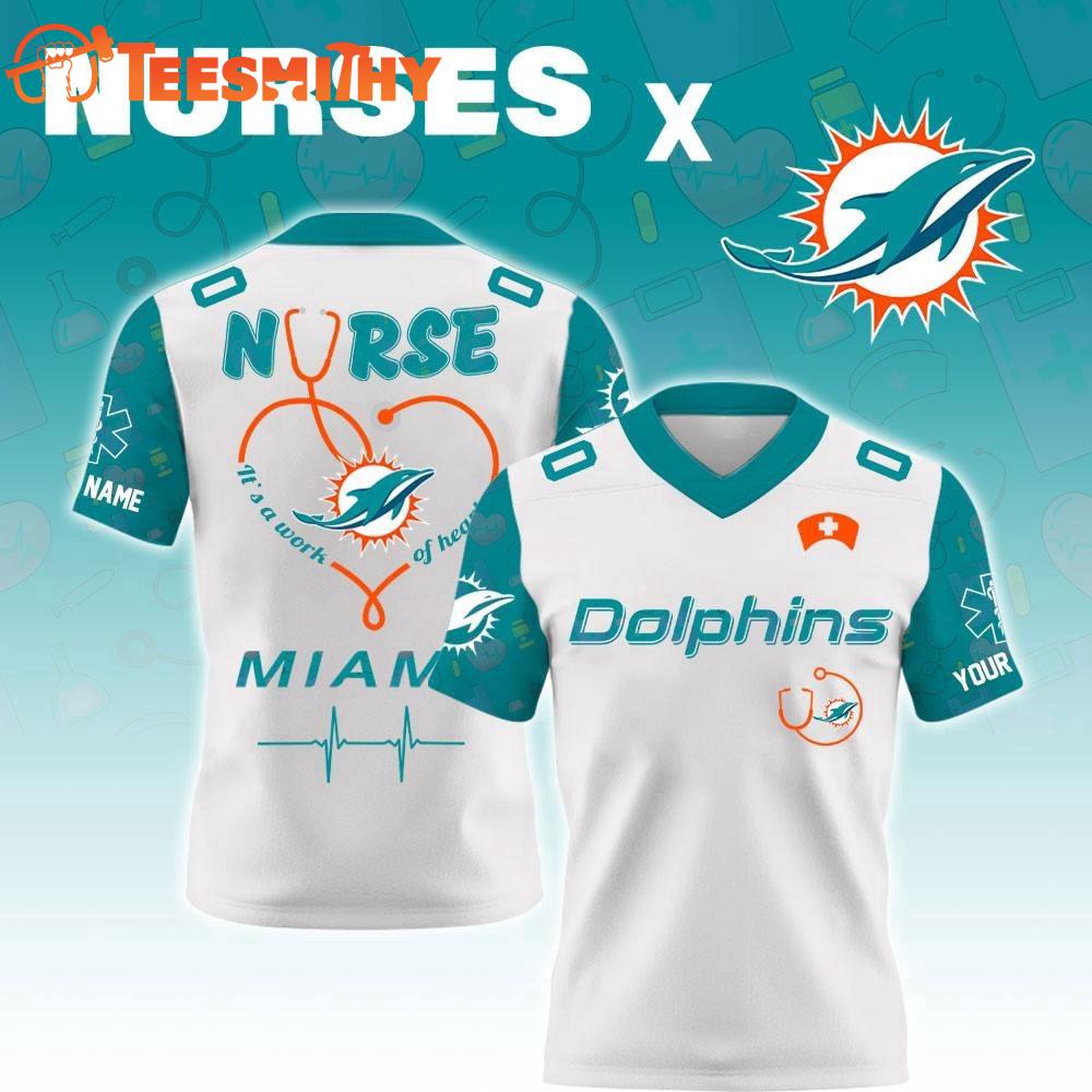 Special Edition Miami Dolphins x Nurses Night Tribute Custom Football Jersey