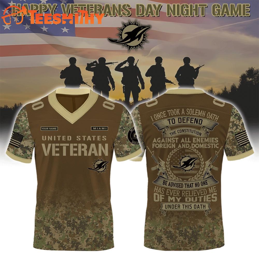 Special Edition Miami Dolphins x Salute To Veterans Custom Football Jersey