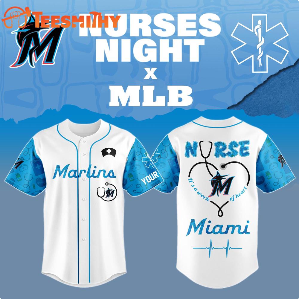 Special Edition Miami Marlins x Nurses Night Custom Baseball Jersey