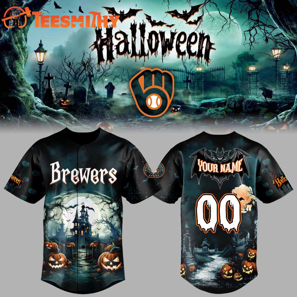 Special Edition Milwaukee Brewers x Halloween Spooky Custom Baseball Jersey
