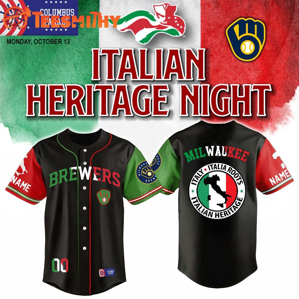 Special Edition Milwaukee Brewers x Italian Heritage Night Custom Baseball Jersey