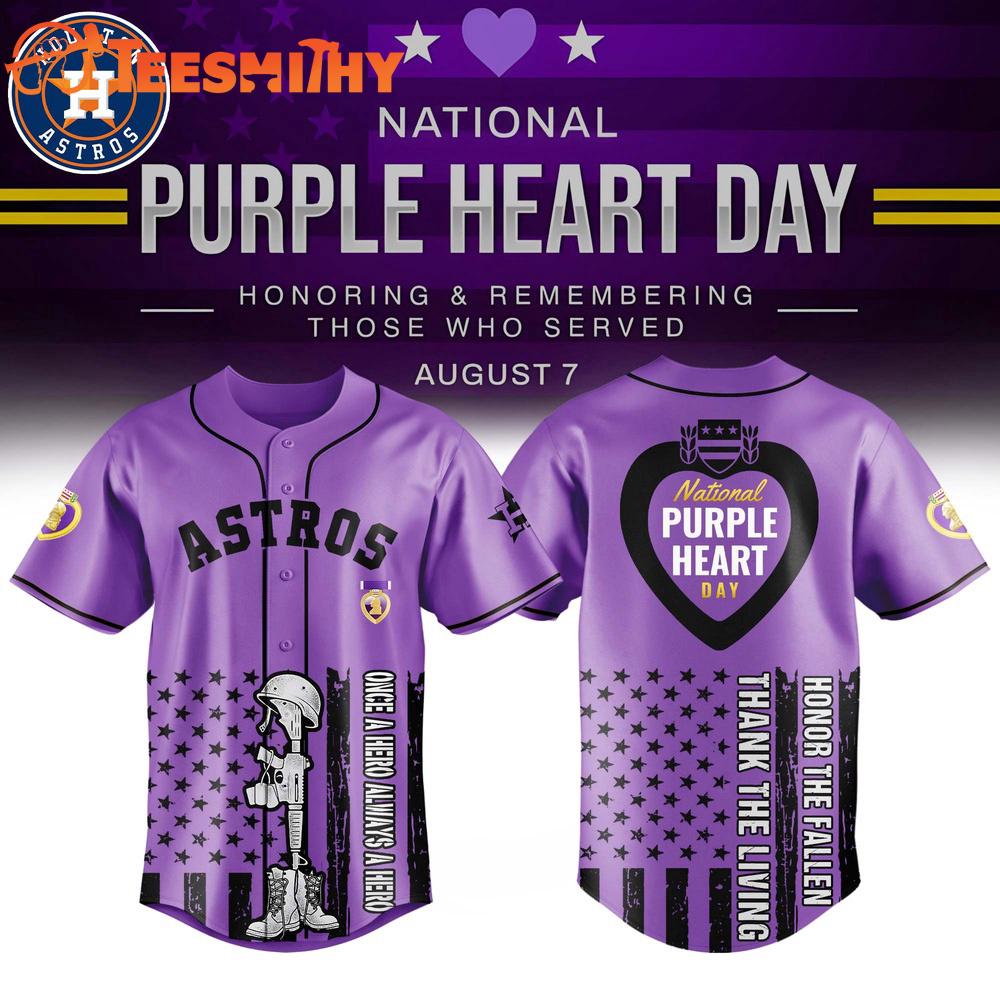 Special Edition National Purple Heart Day Jersey x Houston Astros Custom Baseball Jersey