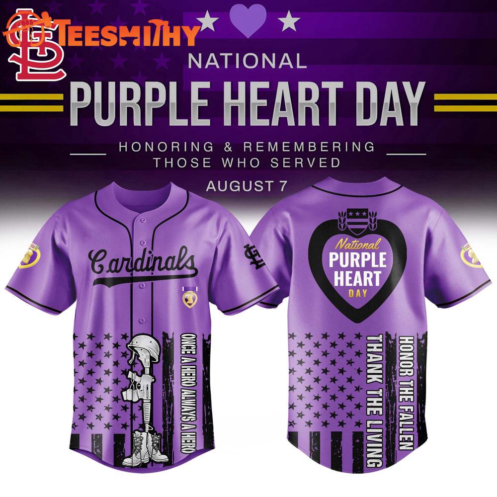 Special Edition National Purple Heart Day Jersey x St. Louis Cardinals Custom Baseball Jersey