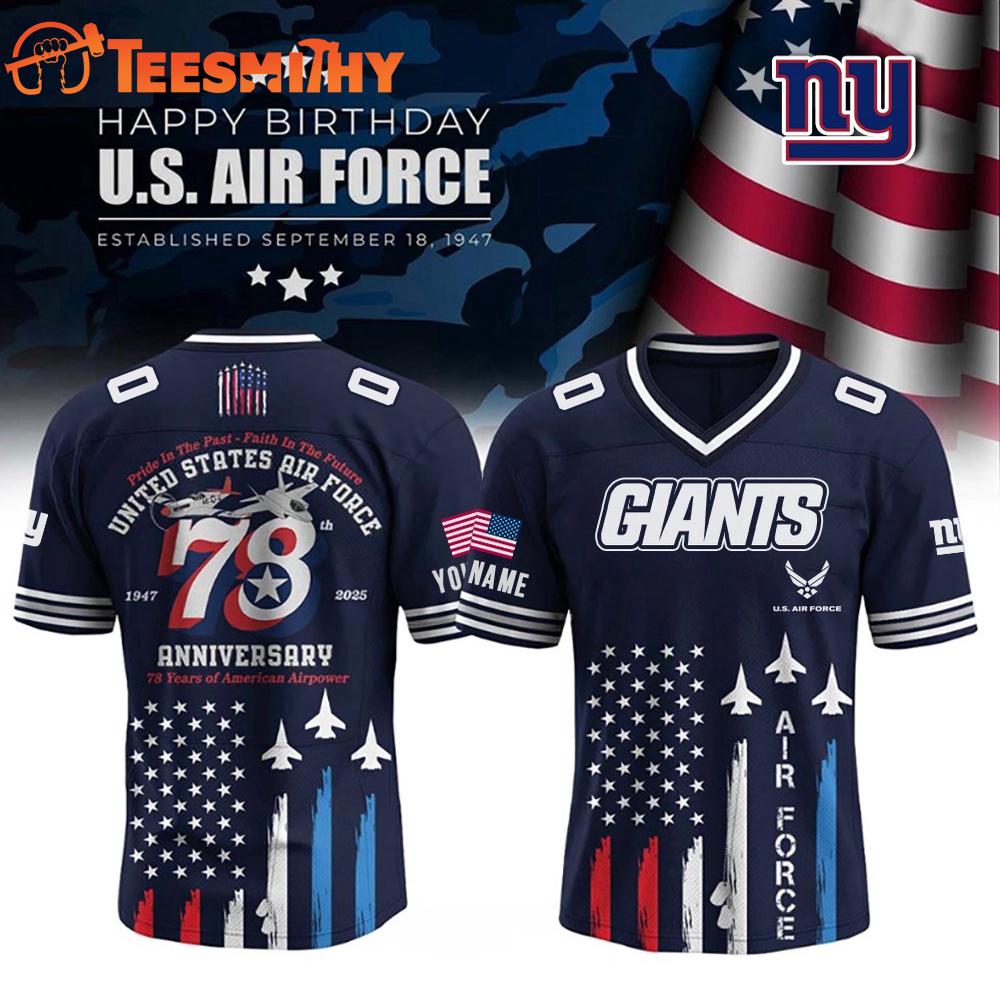 Special Edition New York Giants x U.S. Air Force 78th Birthday Custom Football Jersey