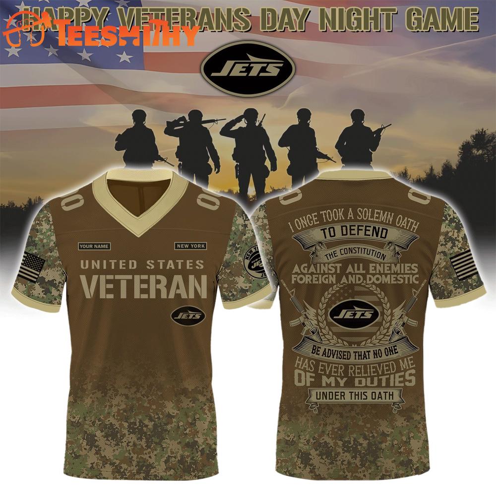 Special Edition New York Jets x Salute To Veterans Custom Football Jersey