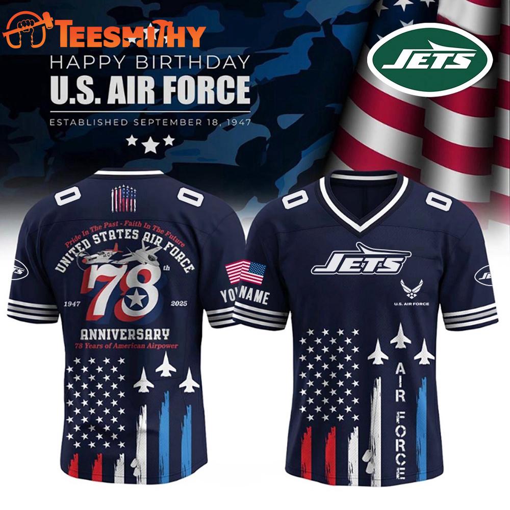 Special Edition New York Jets x U.S. Air Force 78th Birthday Custom Football Jersey