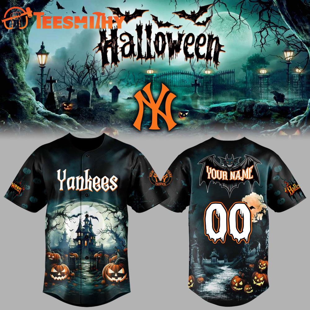 Special Edition New York Yankees x Halloween Spooky Custom Baseball Jersey