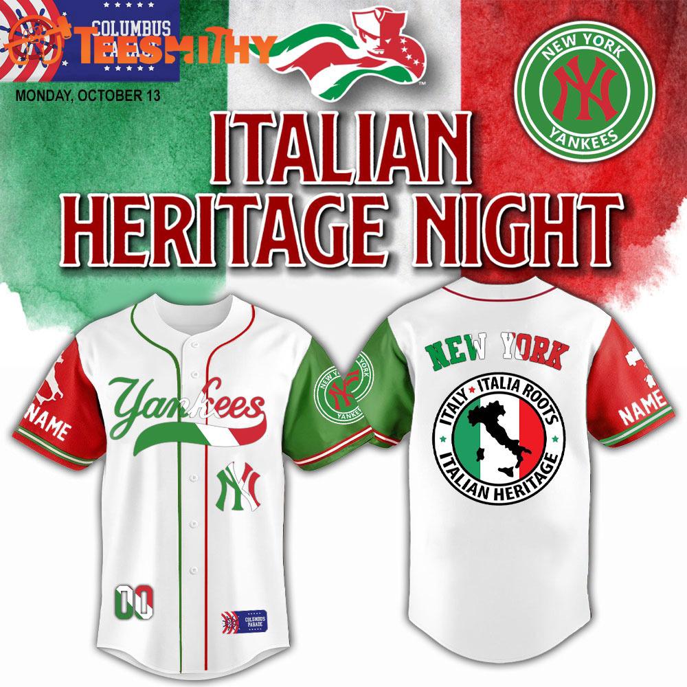Special Edition New York Yankees x Italian Heritage Night Custom Baseball Jersey