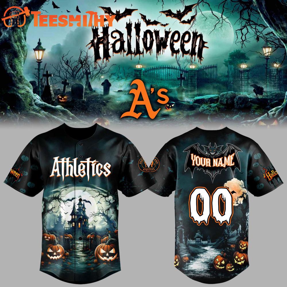 Special Edition Oakland Athletics x Halloween Spooky Custom Baseball Jersey
