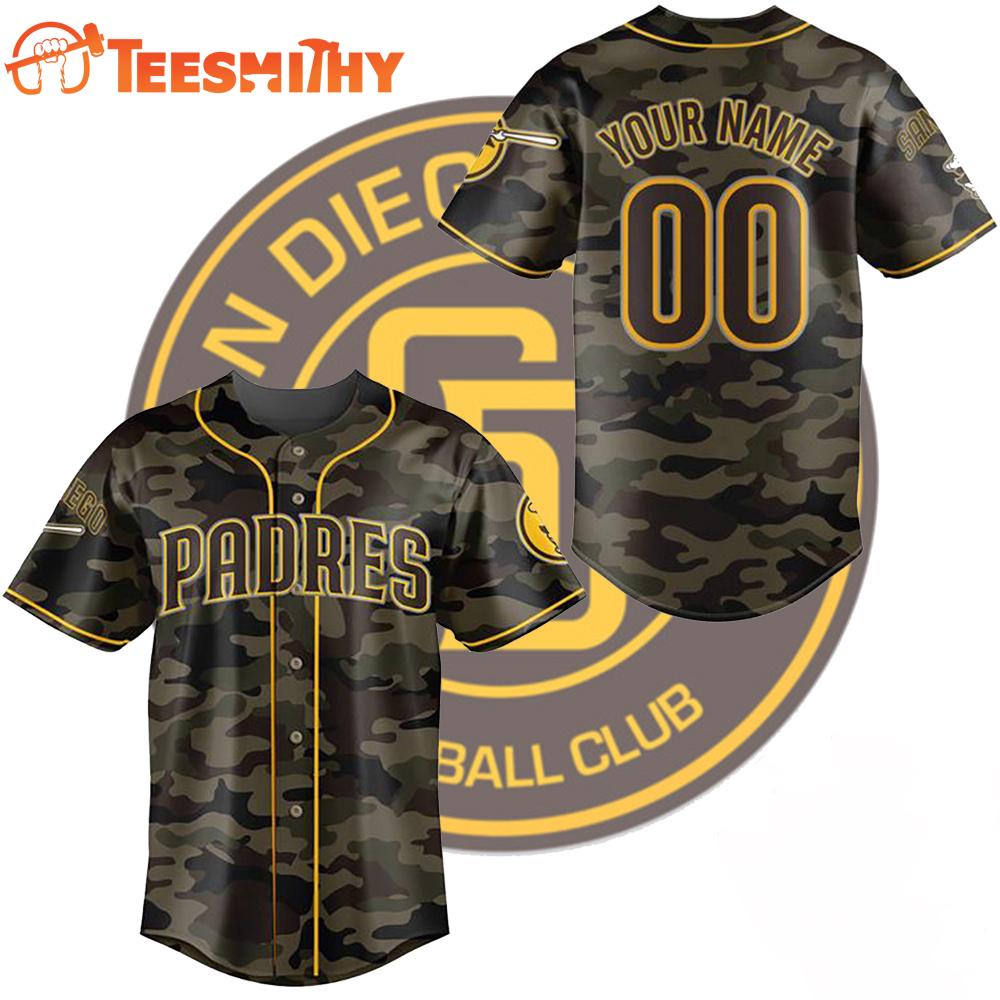 Special Edition Personalized Camouflage Military x San Diego Padres Custom Baseball Jersey