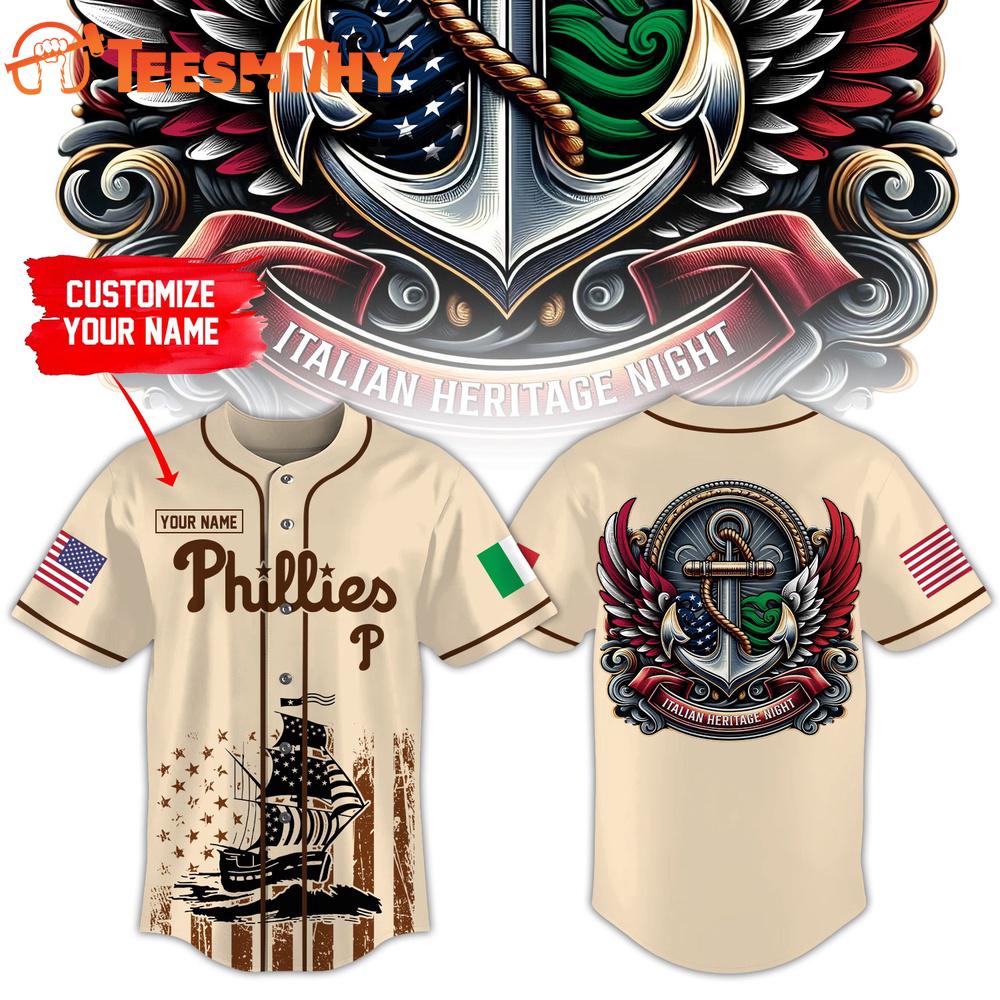 Special Edition Philadelphia Phillies x Italian Heritage Night Custom Baseball Jersey