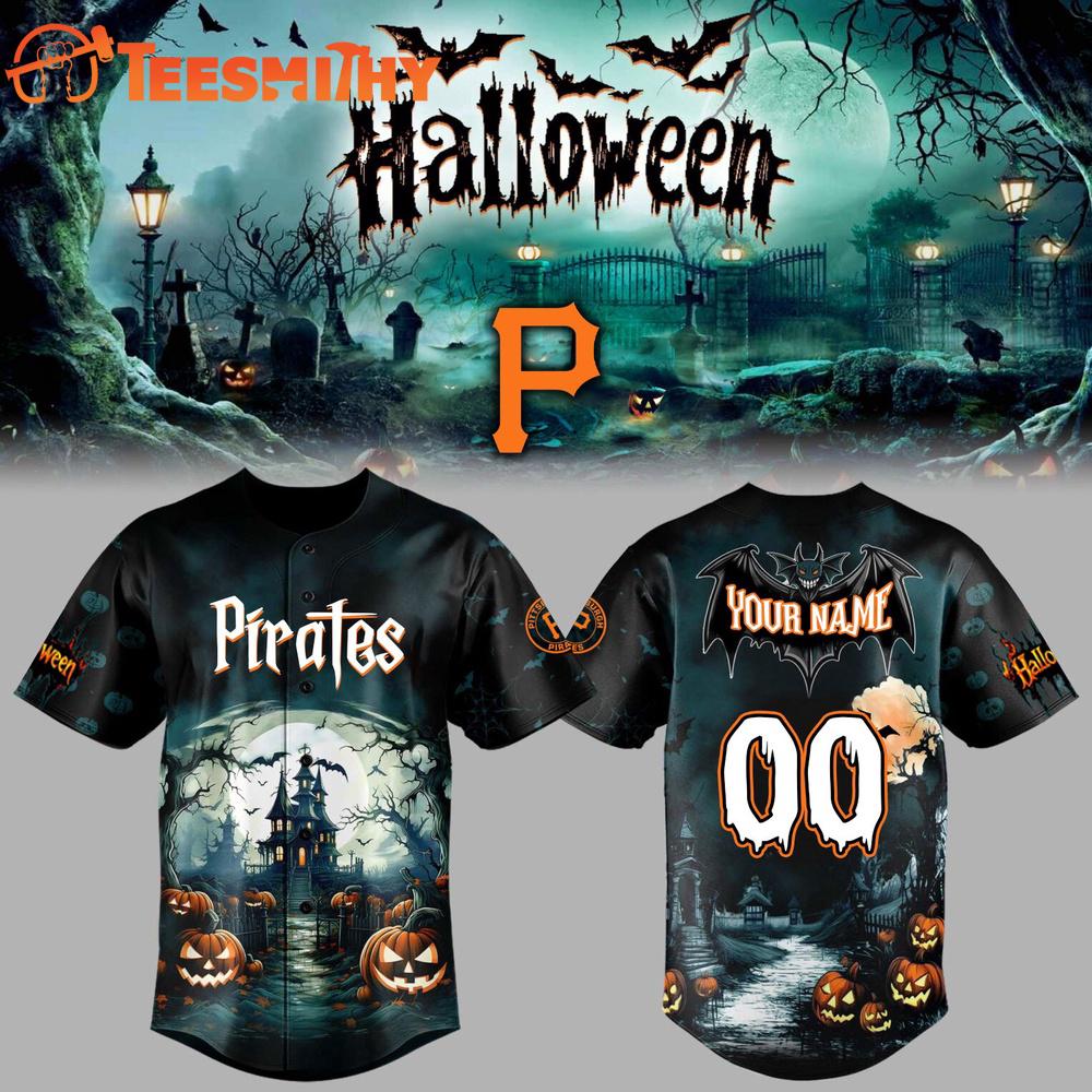 Special Edition Pittsburgh Pirates x Halloween Spooky Custom Baseball Jersey