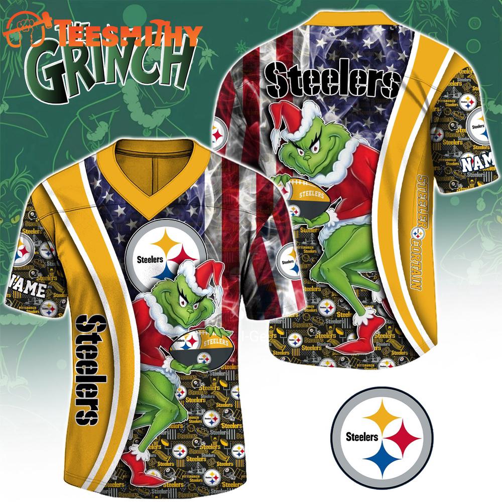 Special Edition Pittsburgh Steelers x The Grinch Christmas Custom Football Jersey