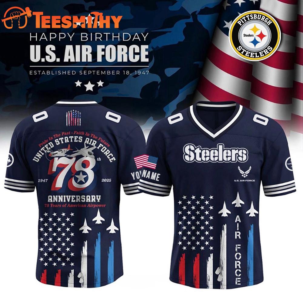 Special Edition Pittsburgh Steelers x U.S Air Force 78th Birthday Custom Football Jersey