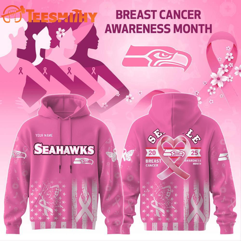 Special Edition Seattle Seahawks x Breast Cancer Awareness Month Custom Hoodie Shirt