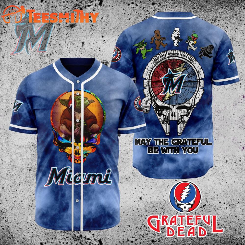 Special Edition Star Wars x Grateful Dead Miami Marlins Custom Baseball Jersey