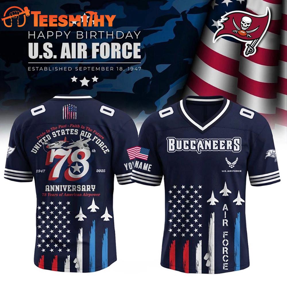 Special Edition Tampa Bay Buccaneers x U.S. Air Force 78th Birthday Custom Football Jersey