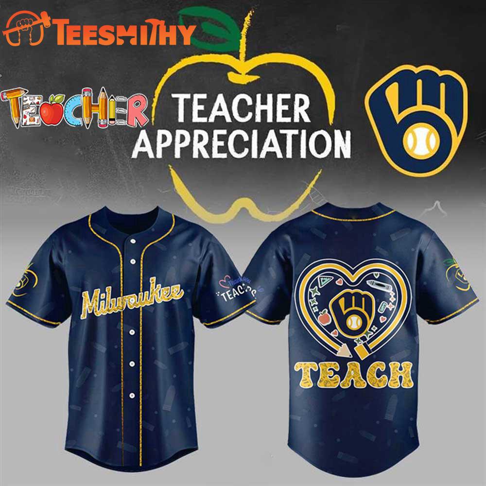 Special Edition Teacher Appreciation x Milwaukee Brewers Custom Baseball Jersey
