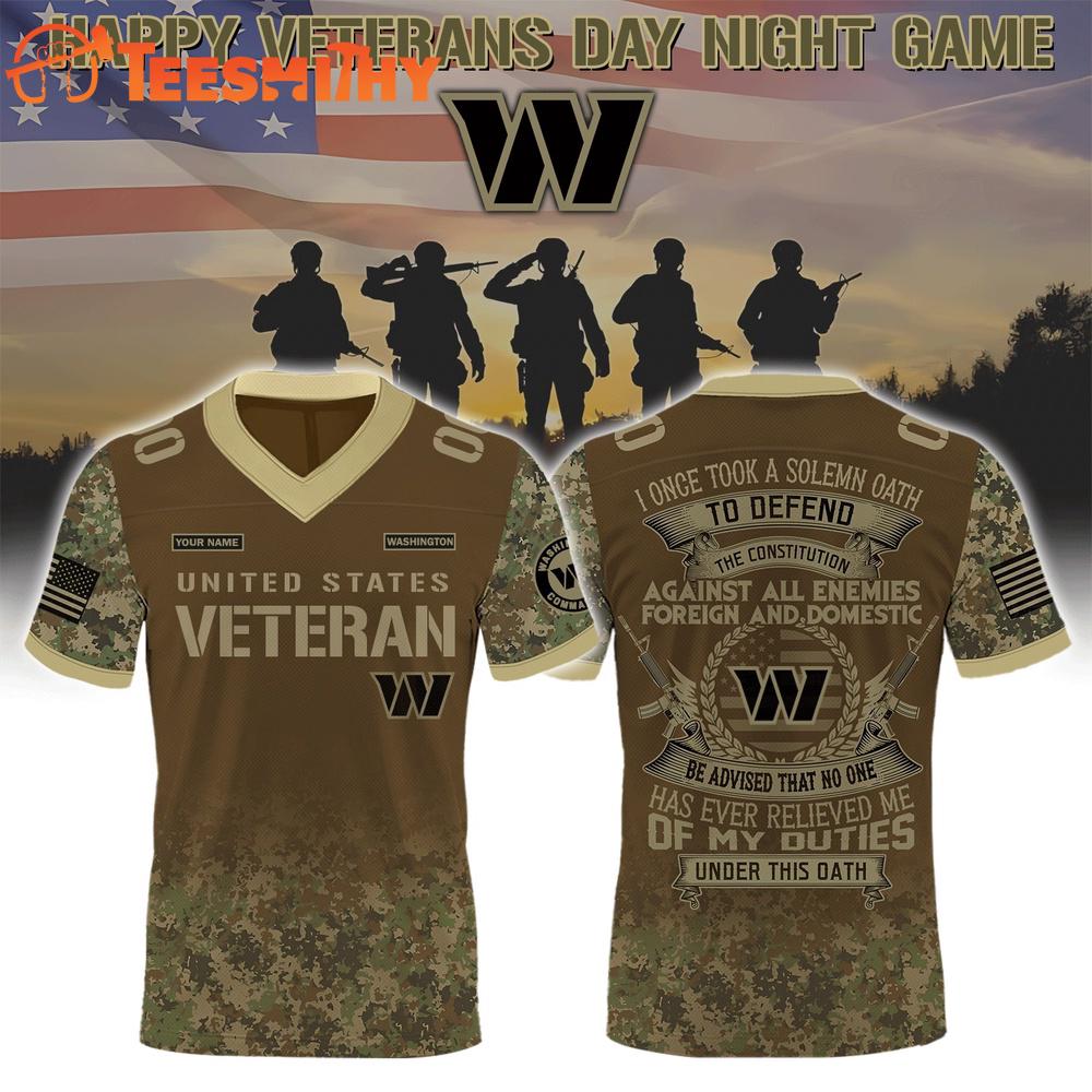 Special Edition Washington Commanders x Salute To Veterans Custom Football Jersey