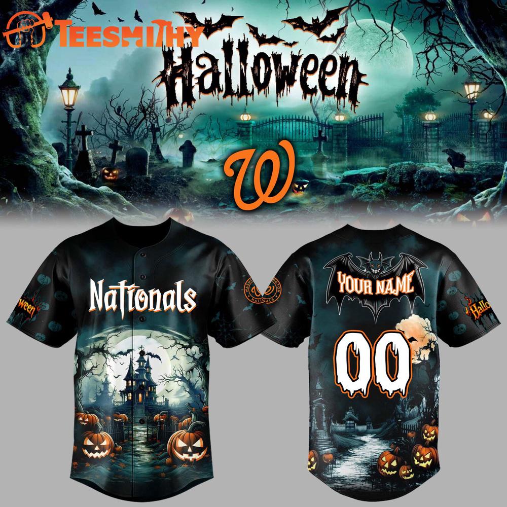 Special Edition Washington Nationals x Halloween Spooky Baseball Jersey