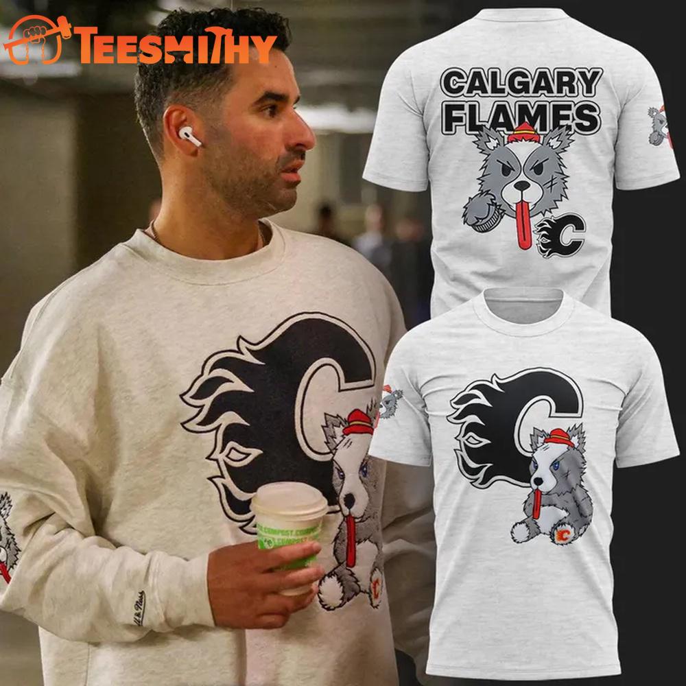 Special New Calgary Flames x Mitchell & Ness T Shirt