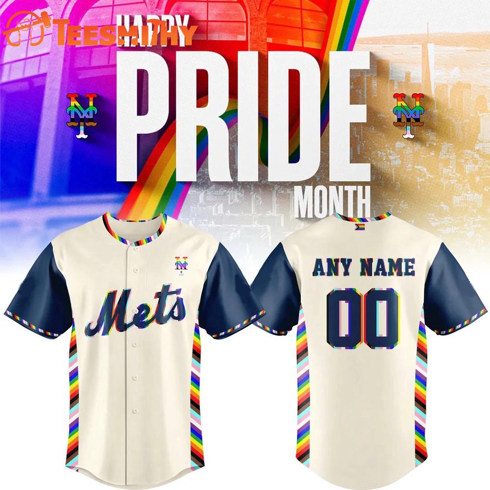 Special New Pride Month New York Mets Logo Custom Baseball Jersey