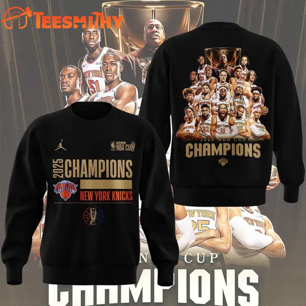 Special New York Knicks 2025 NBA Cup Team Graphic Sweatshirt