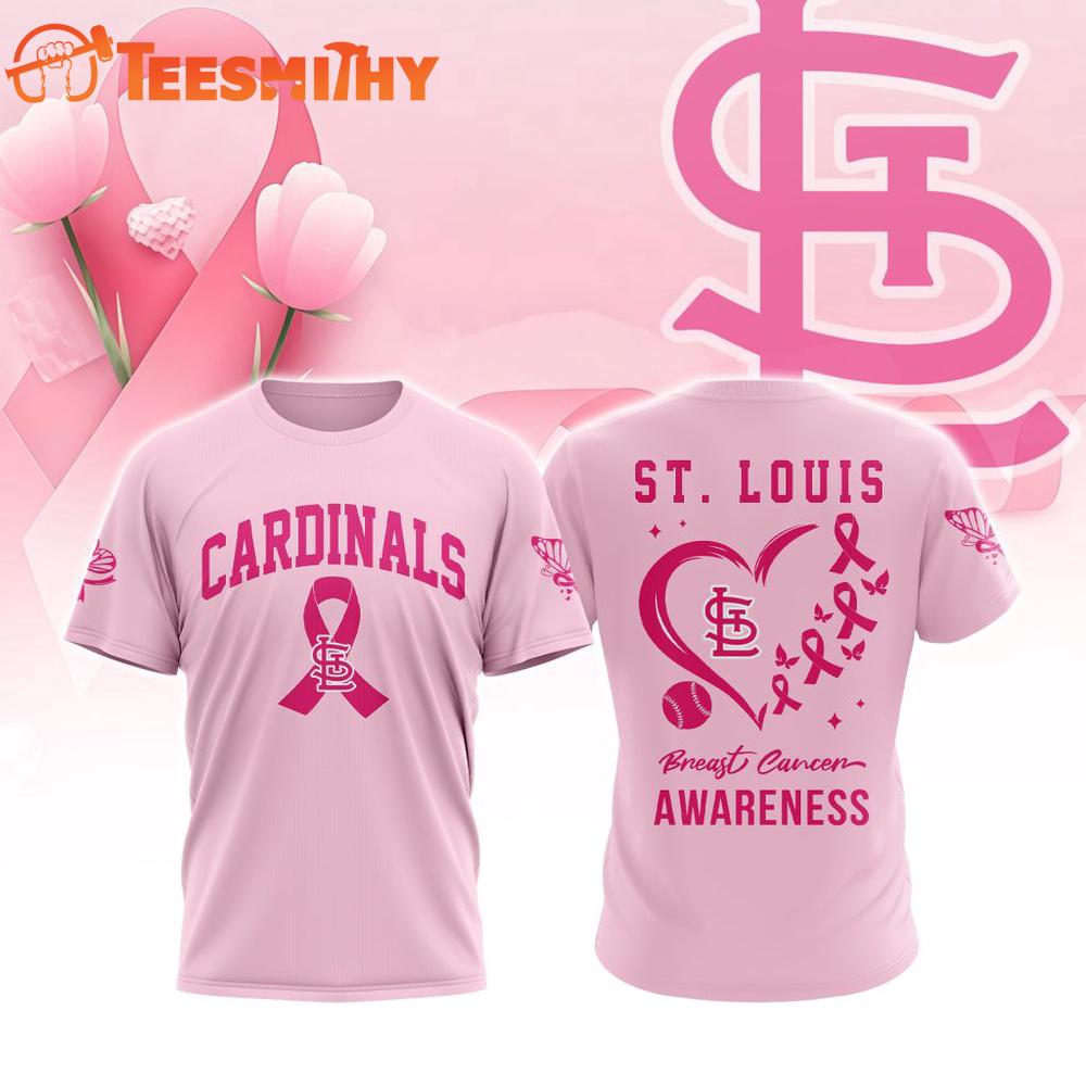 St. Louis Cardinals 2025 MLB Pink Breast Cancer Awareness Design 3D Shirt St. Louis Cardinals 2025 MLB Pink Breast Cancer Awareness Design 3D Shirt