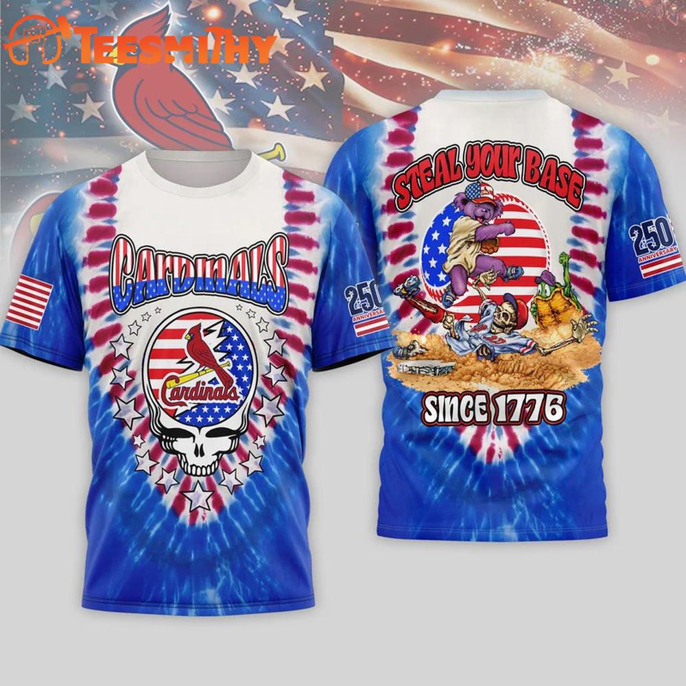 St. Louis Cardinals 2026 MLB Grateful Dead 250 Years Of America 3D T Shirt