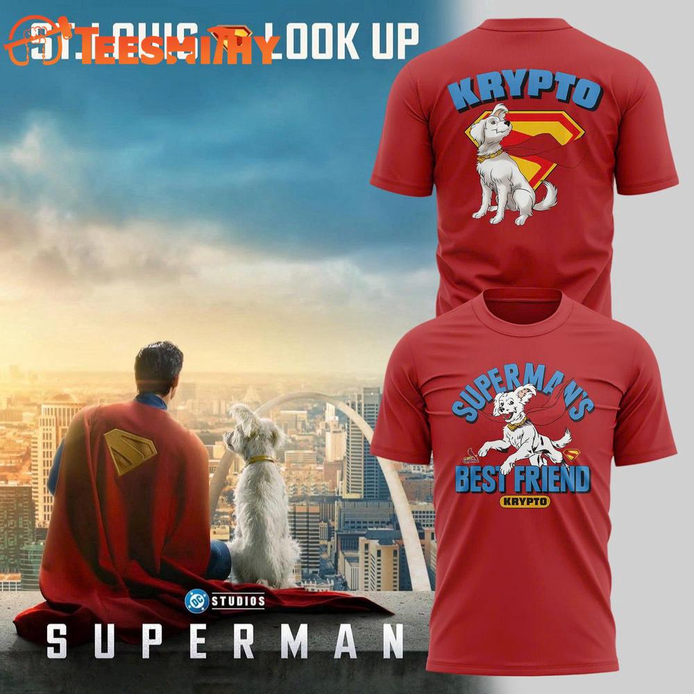 St. Louis Cardinals Superman Night Krypto Red T Shirt St. Louis Cardinals Superman Night Krypto Red T Shirt