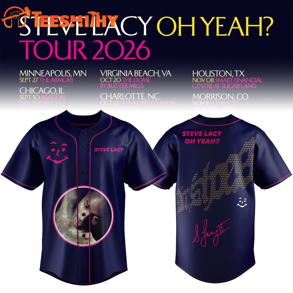 Steve Lacy Oh Yeah Tour 2026 Graphic Signature Baseball Jersey