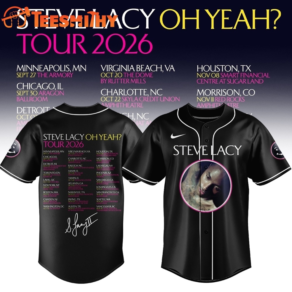 Steve Lacy Oh Yeah Tour 2026 Graphic Signature Schedule Baseball Jersey