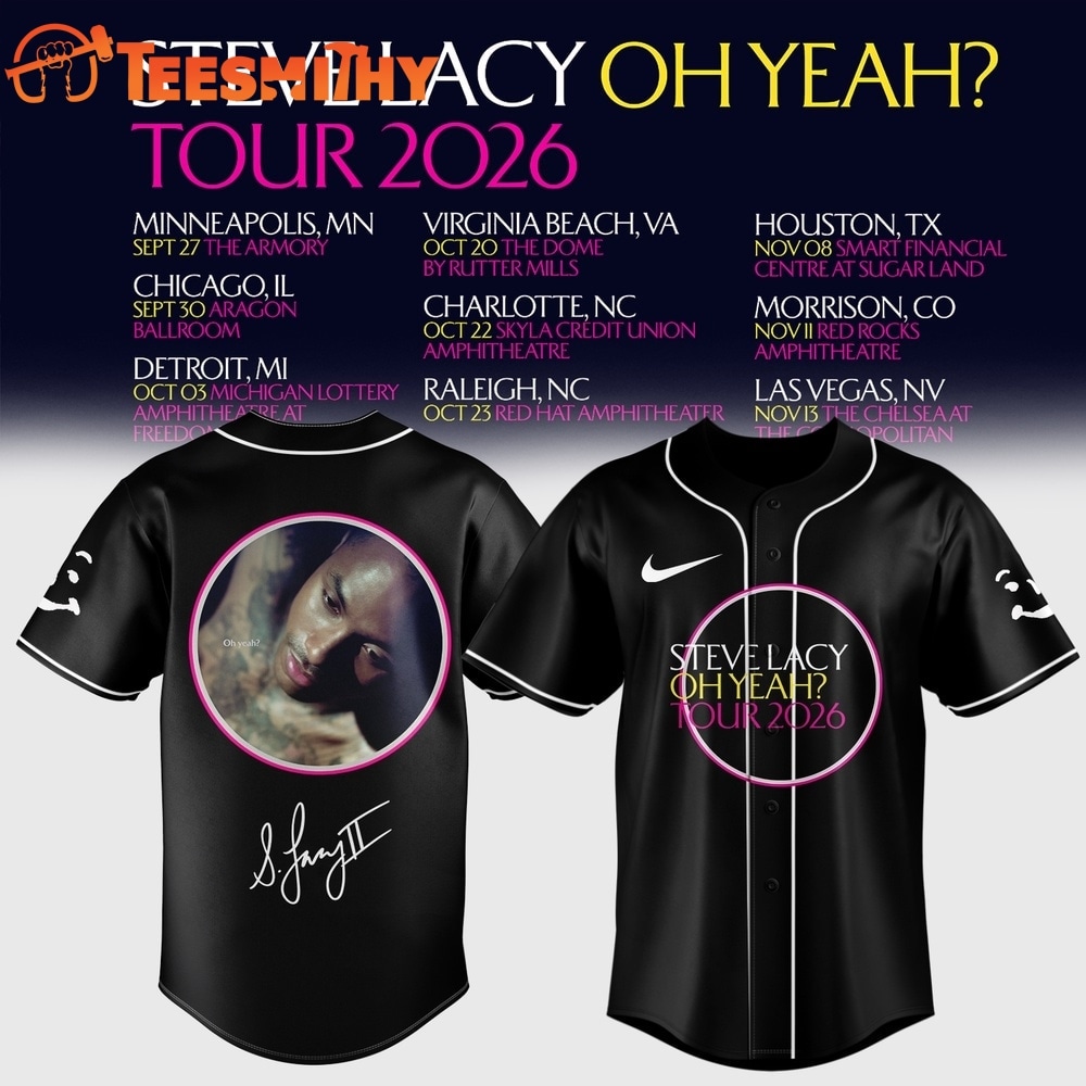 Steve Lacy Oh Yeah Tour 2026 Limited Edition Signature Baseball Jersey
