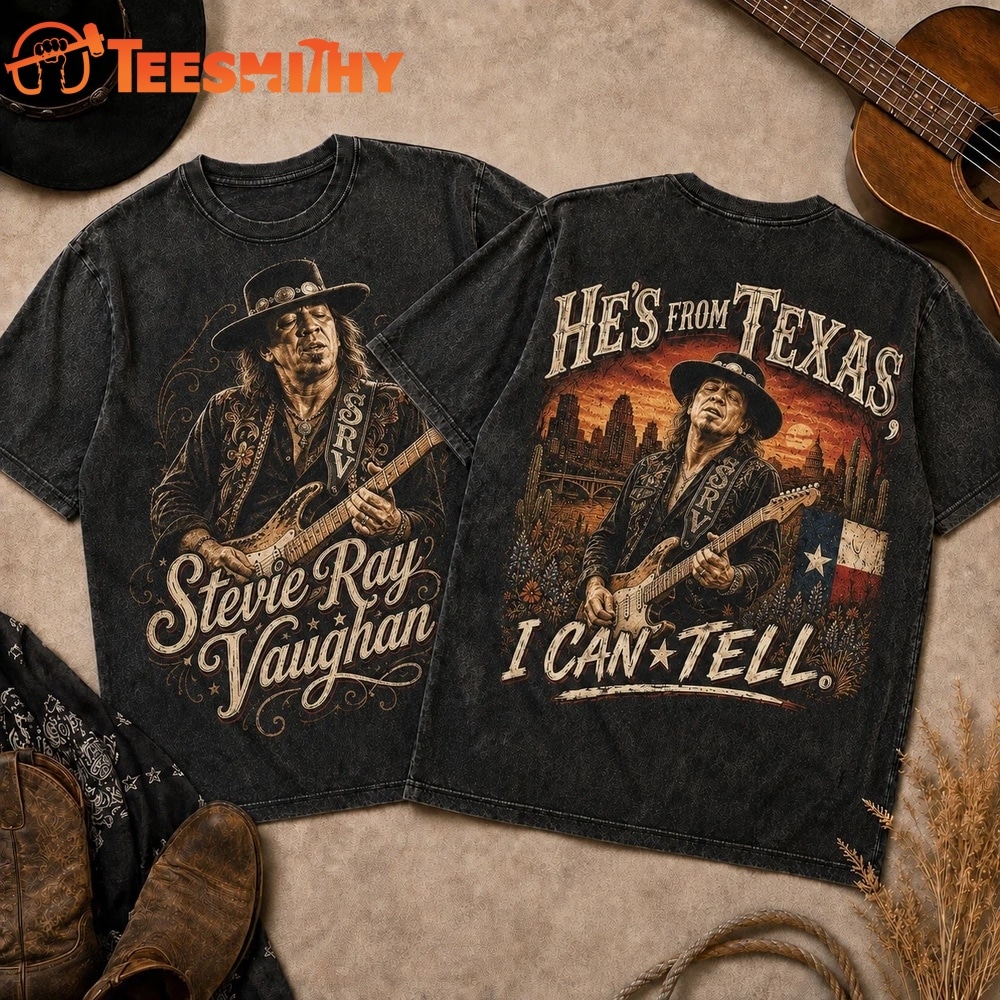 Stevie Ray Vaughan Vintage Sunset Texas Flag Graphic 3D Shirt