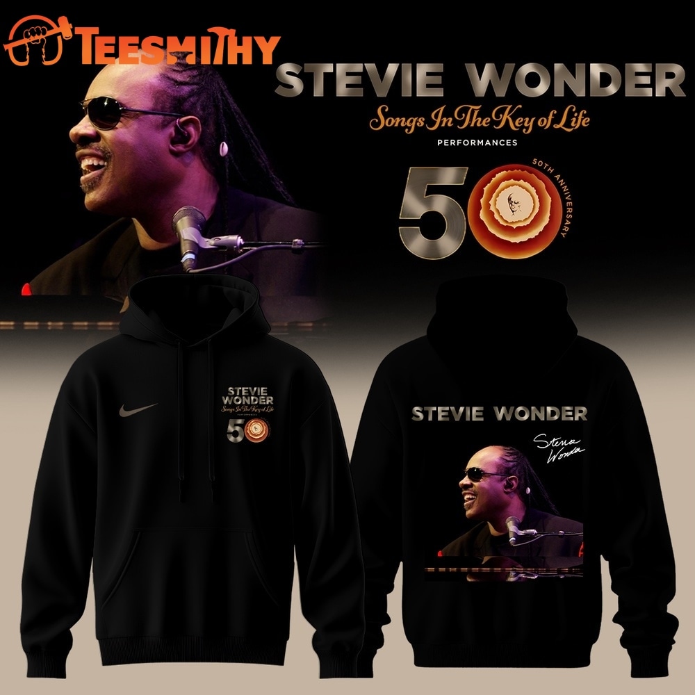 Stevie Wonder Songs in the Key of Life Performances 50th Anniversary Signed Black Hoodie