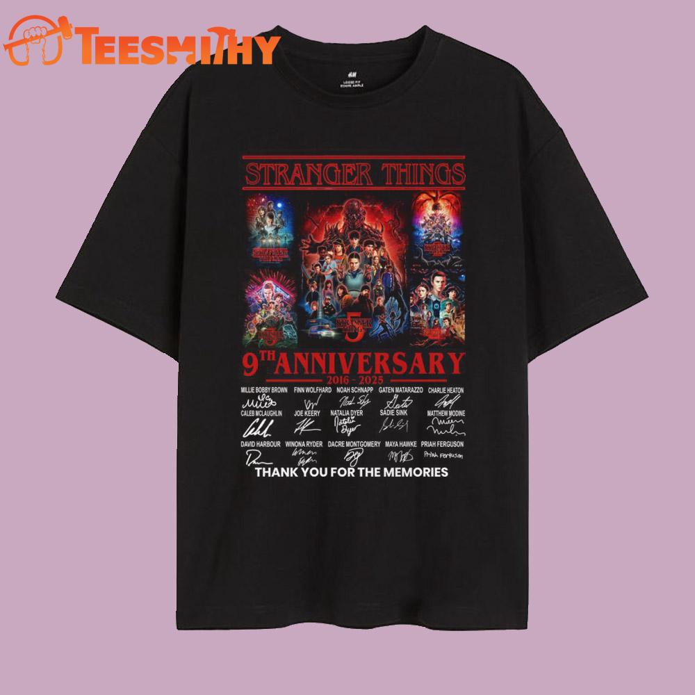 Stranger Things Season 5 9th Anniversary Signature 2025 Vintage T Shirt